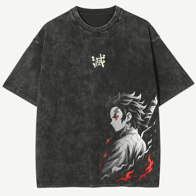 Anime Demon Slayer Tanjiro Kamado koszulka 100% bawełna
