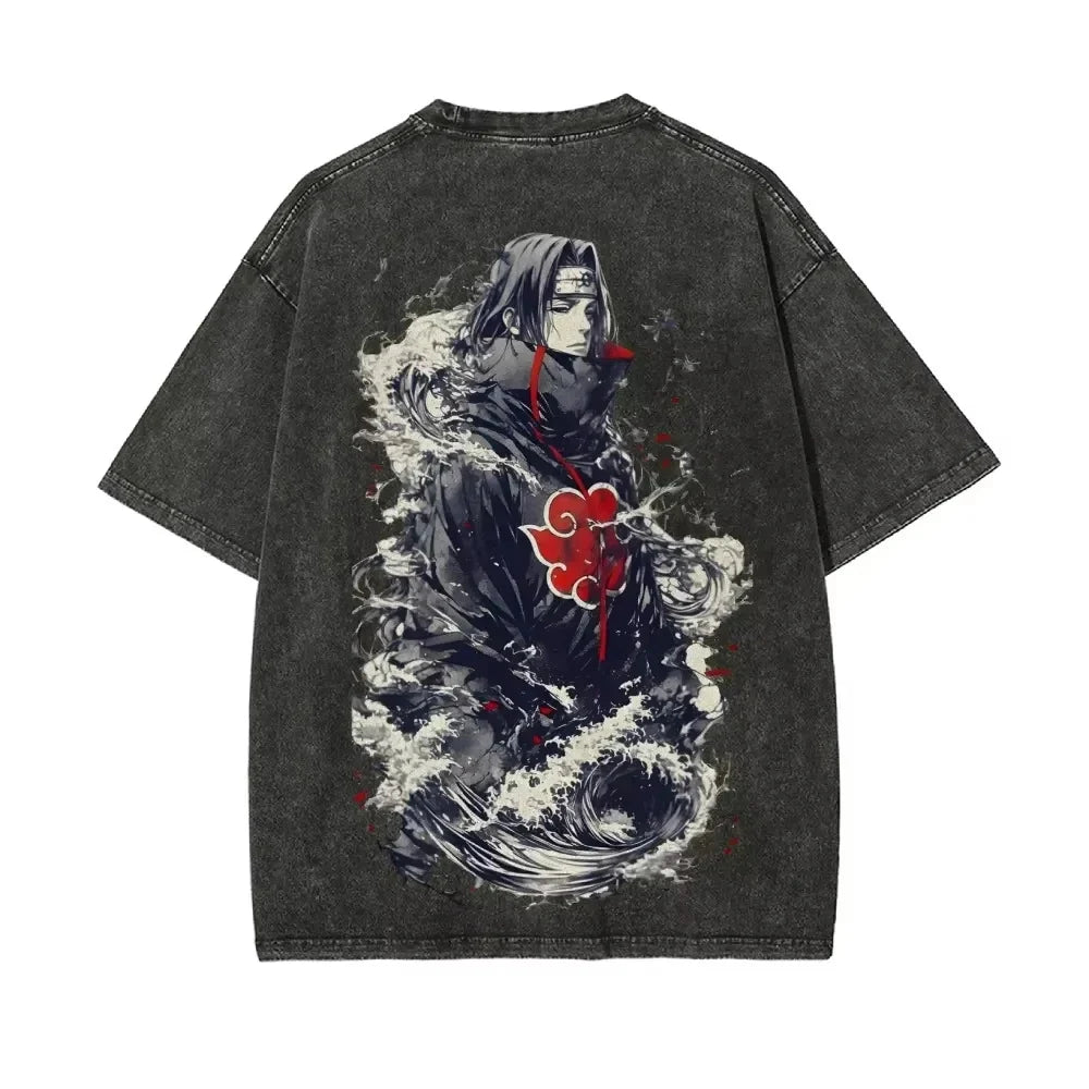 Anime Naruto Itachi Uchiha koszulka 100% bawełna