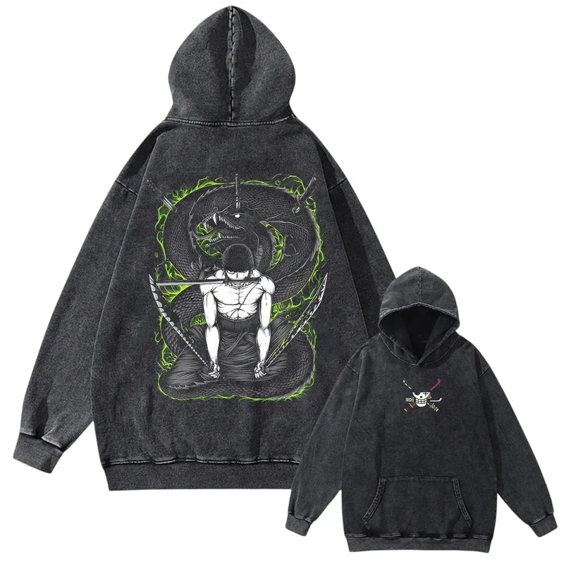 Anime One Piece Zoro bluza 100% bawełna